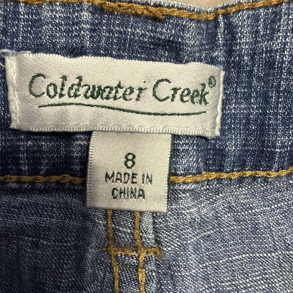 Coldwater Creek Straight Black Embellishment Floral Denim Jeans Size 8 - Picture 10 of 10